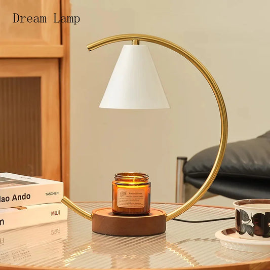 Nordic Art Candle Warmer Lamp Can Dimmer/Timing Semi-Arc  Aroma Lamp Without Fire Desktop Decoration For Bedroom/Living Room